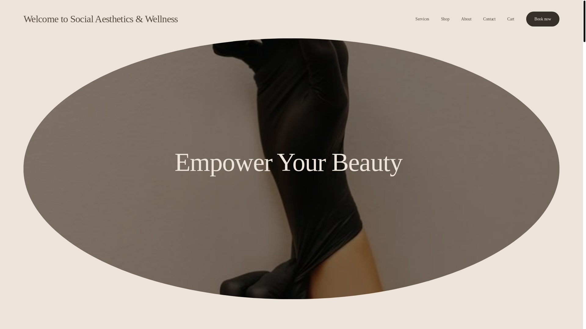 website screenshot of https://socialaestheticsandwellness.com/