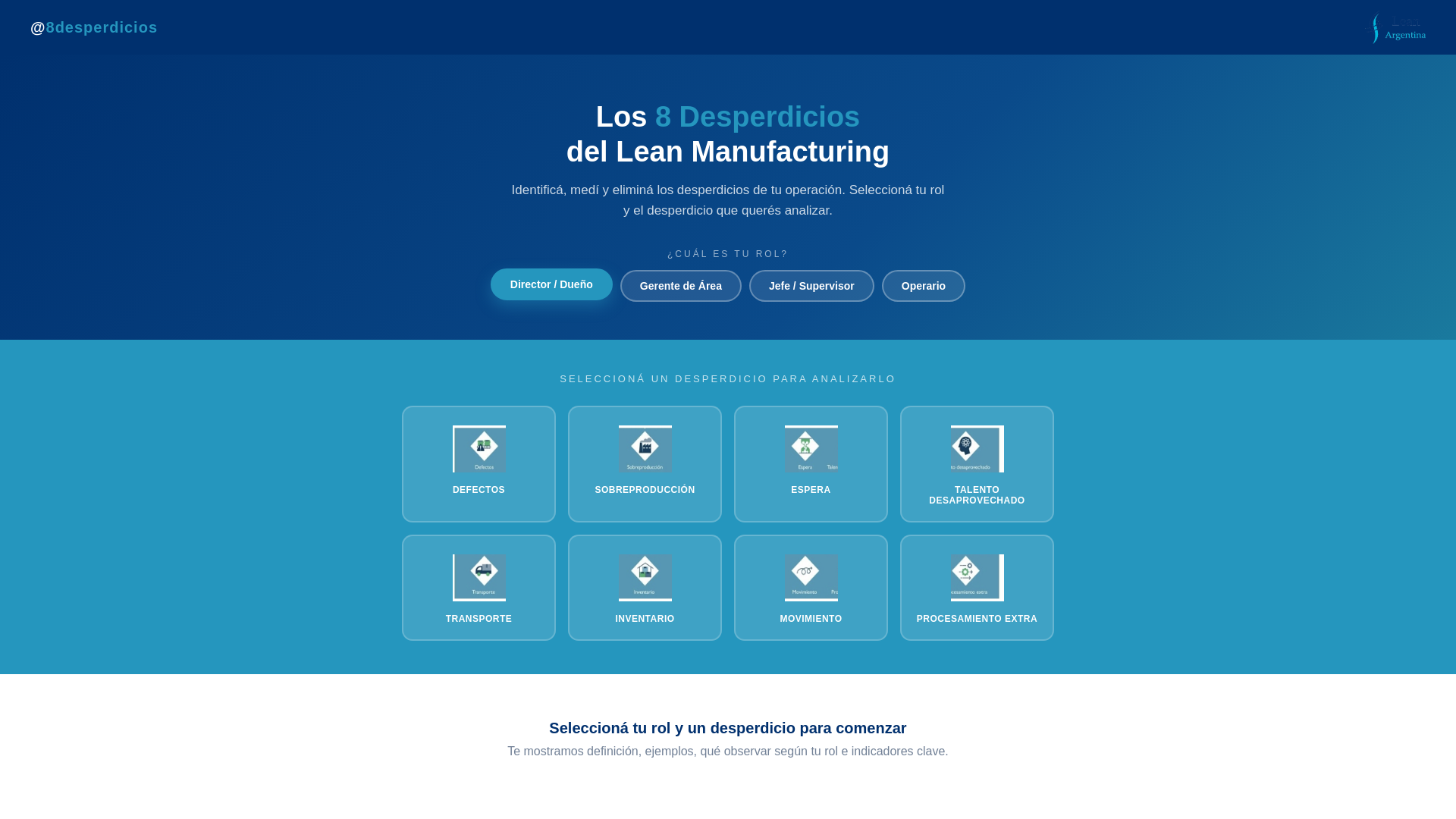 website screenshot of https://8desperdicios.com.ar