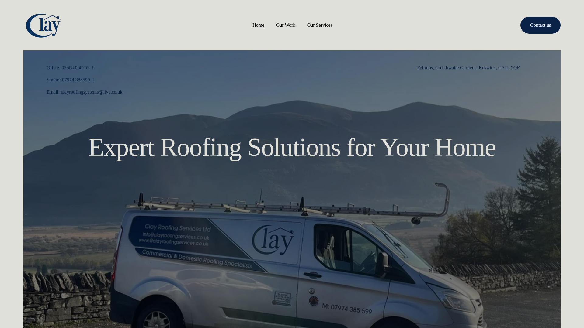website screenshot of https://clayroofing.co.uk/