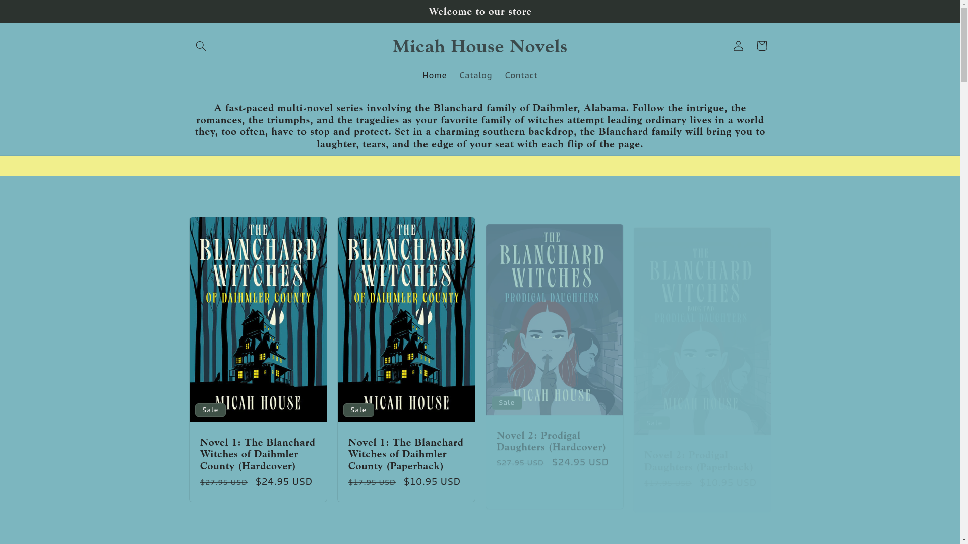 website screenshot of https://micahhousenovels.com/