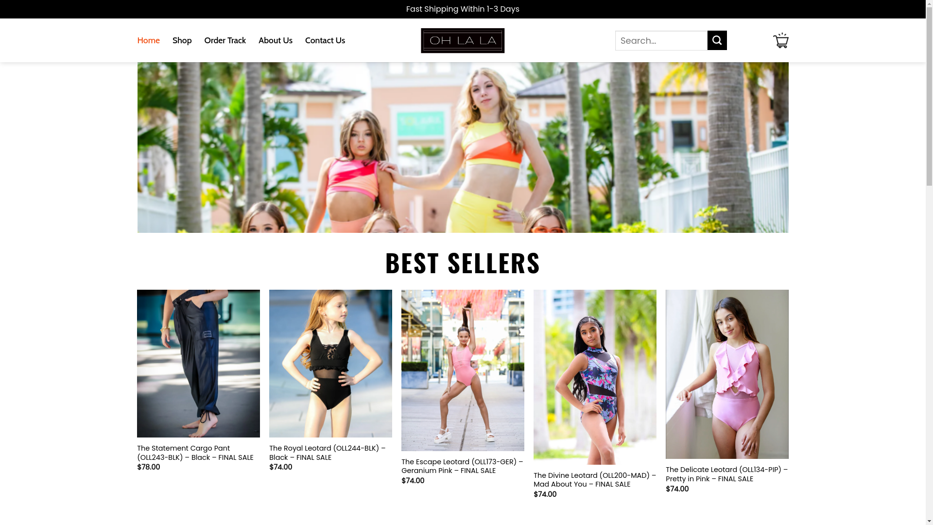 website screenshot of https://holaohlaladancewear.shop/