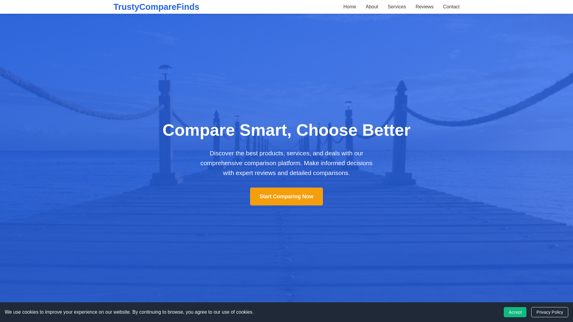 website screenshot of https://trustycomparefinds.xyz