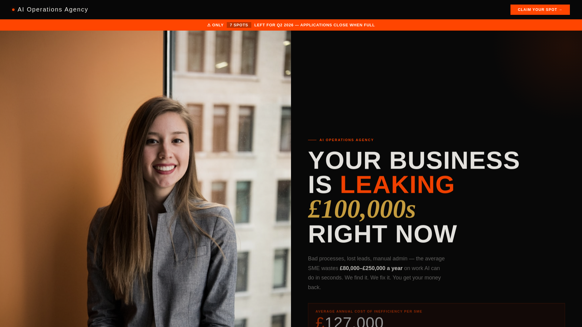 website screenshot of https://aioperationsagency.pages.dev/