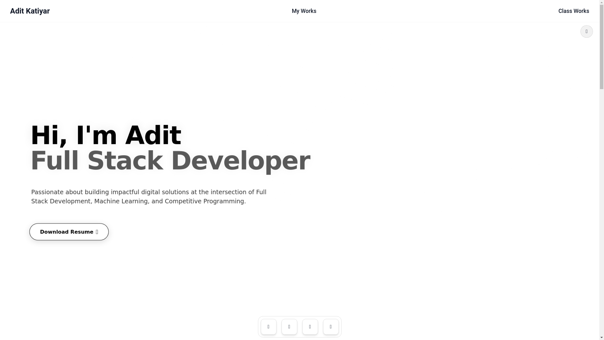 website screenshot of https://aditkatiyar.tech/