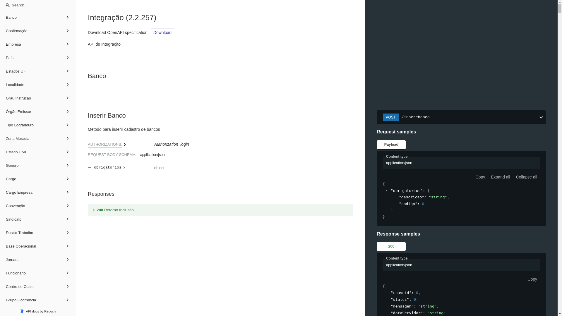 website screenshot of https://documentacaointegracao.pages.dev/