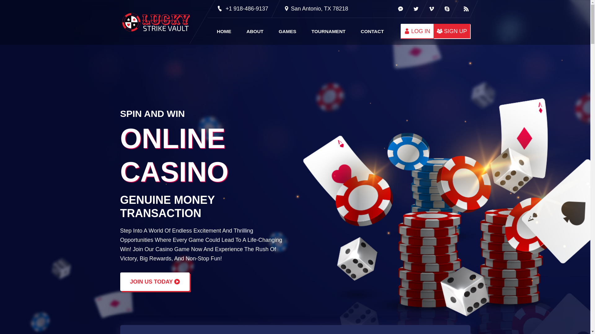 website screenshot of https://luckystrikevault.com/