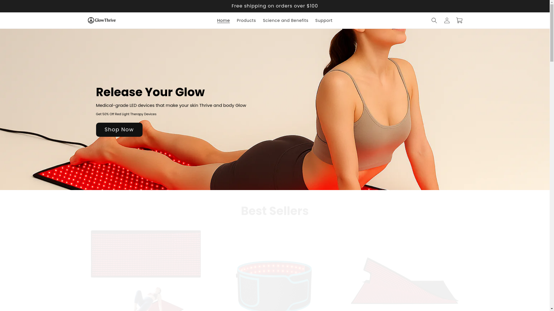 website screenshot of https://glowthriveco.com/