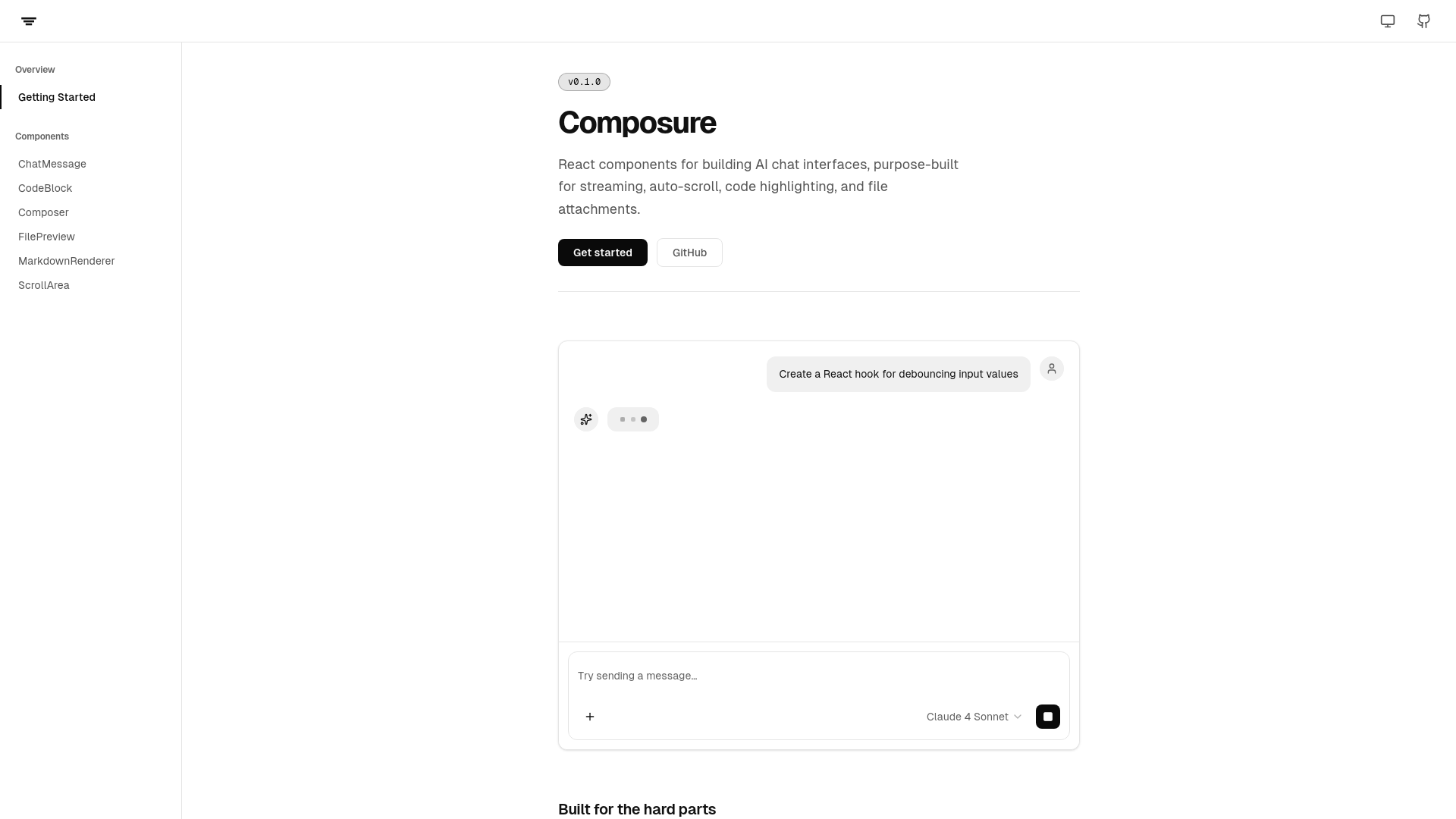 website screenshot of https://composureui.com/
