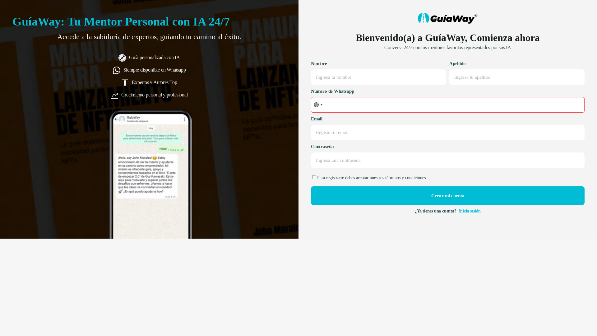 website screenshot of https://guiaway.lat/