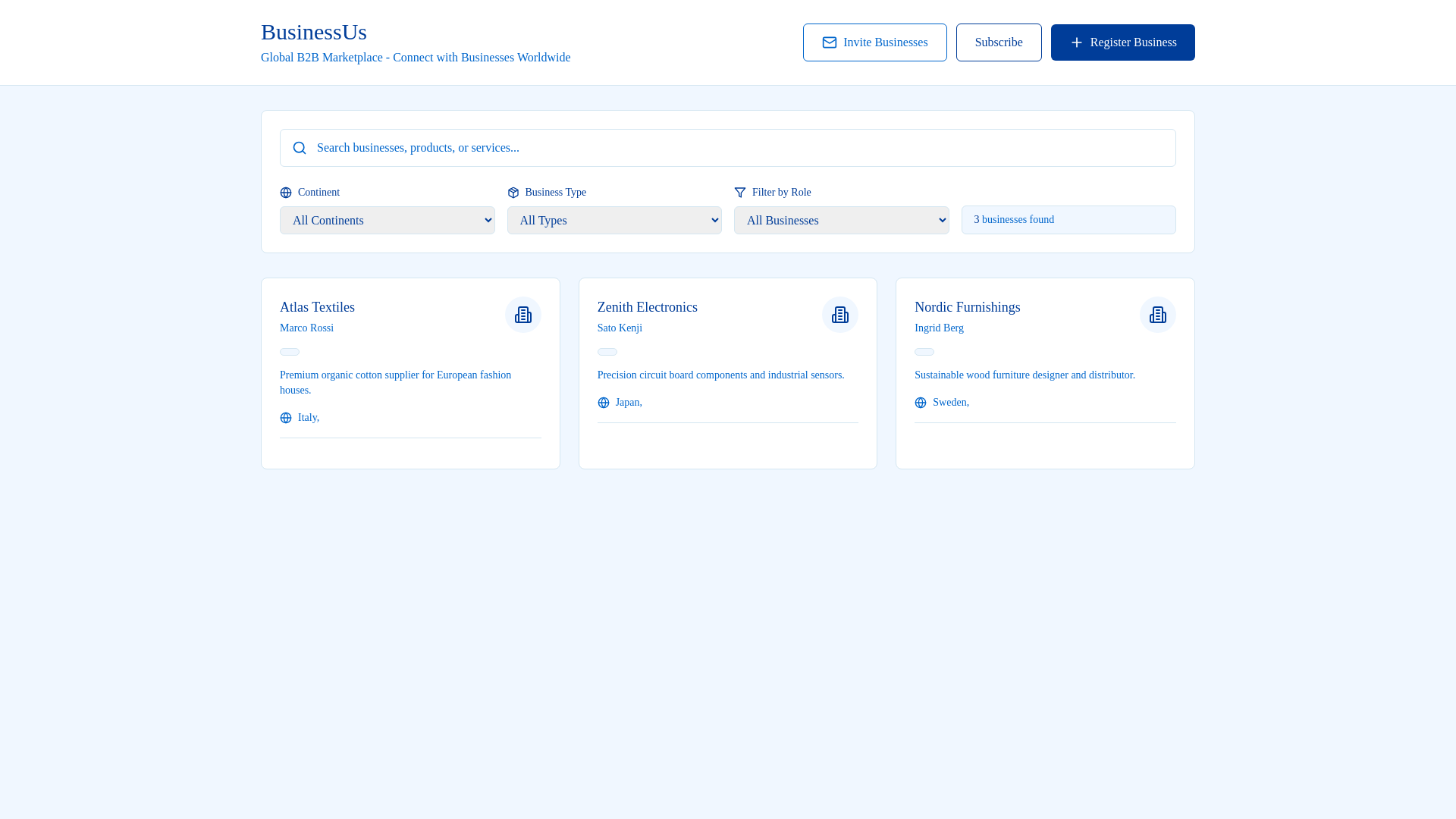 website screenshot of https://businessus.co.uk