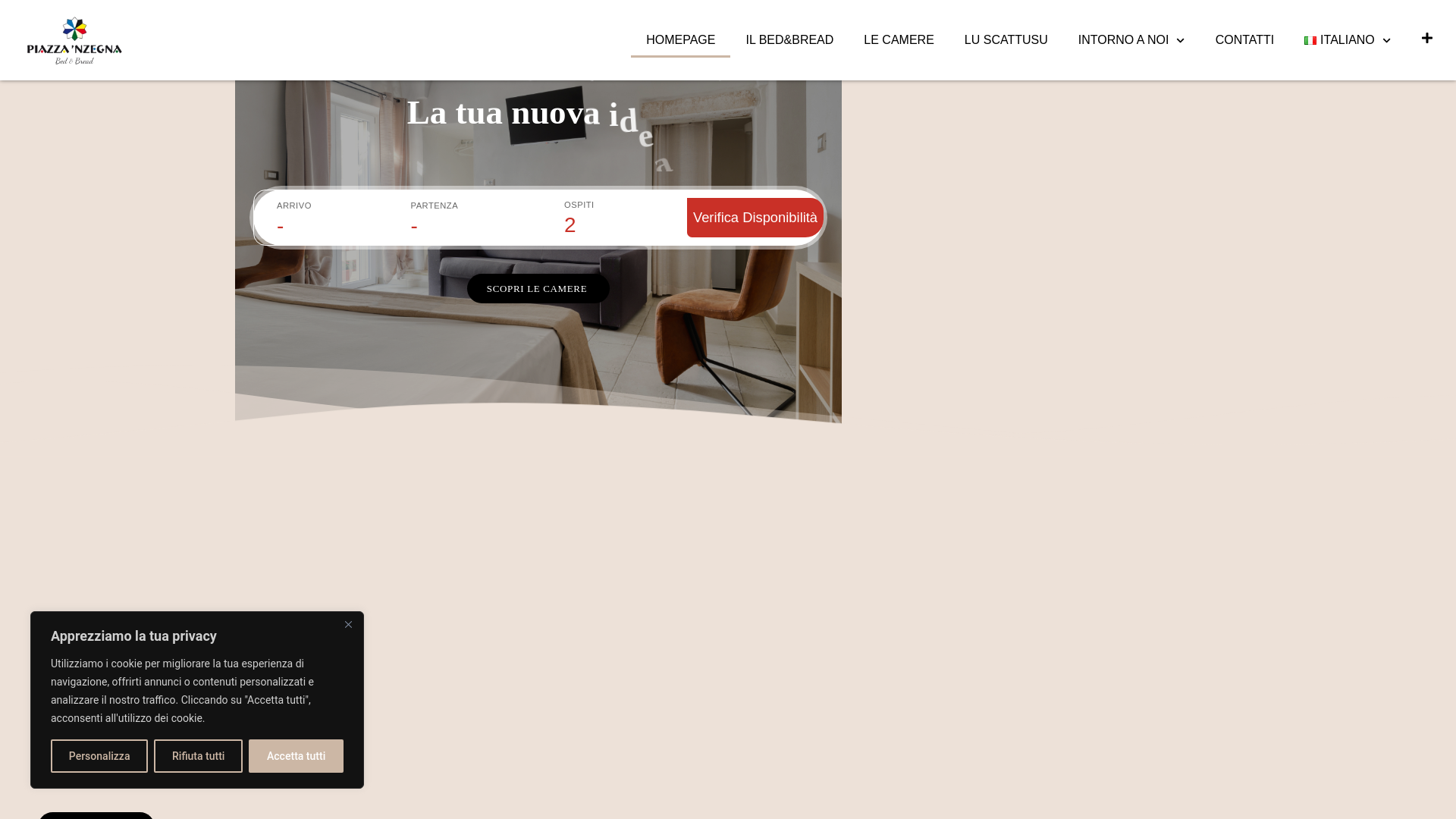 website screenshot of https://bbpiazzanzegna.it/