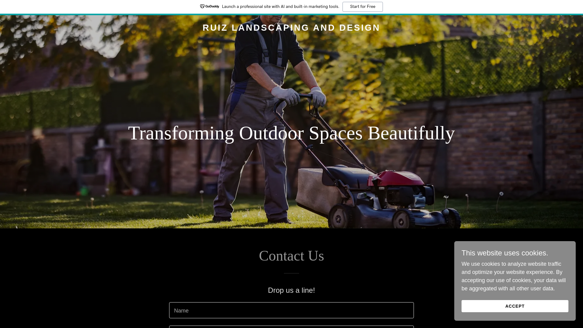 website screenshot of https://ruizlandscapinganddesign.com/