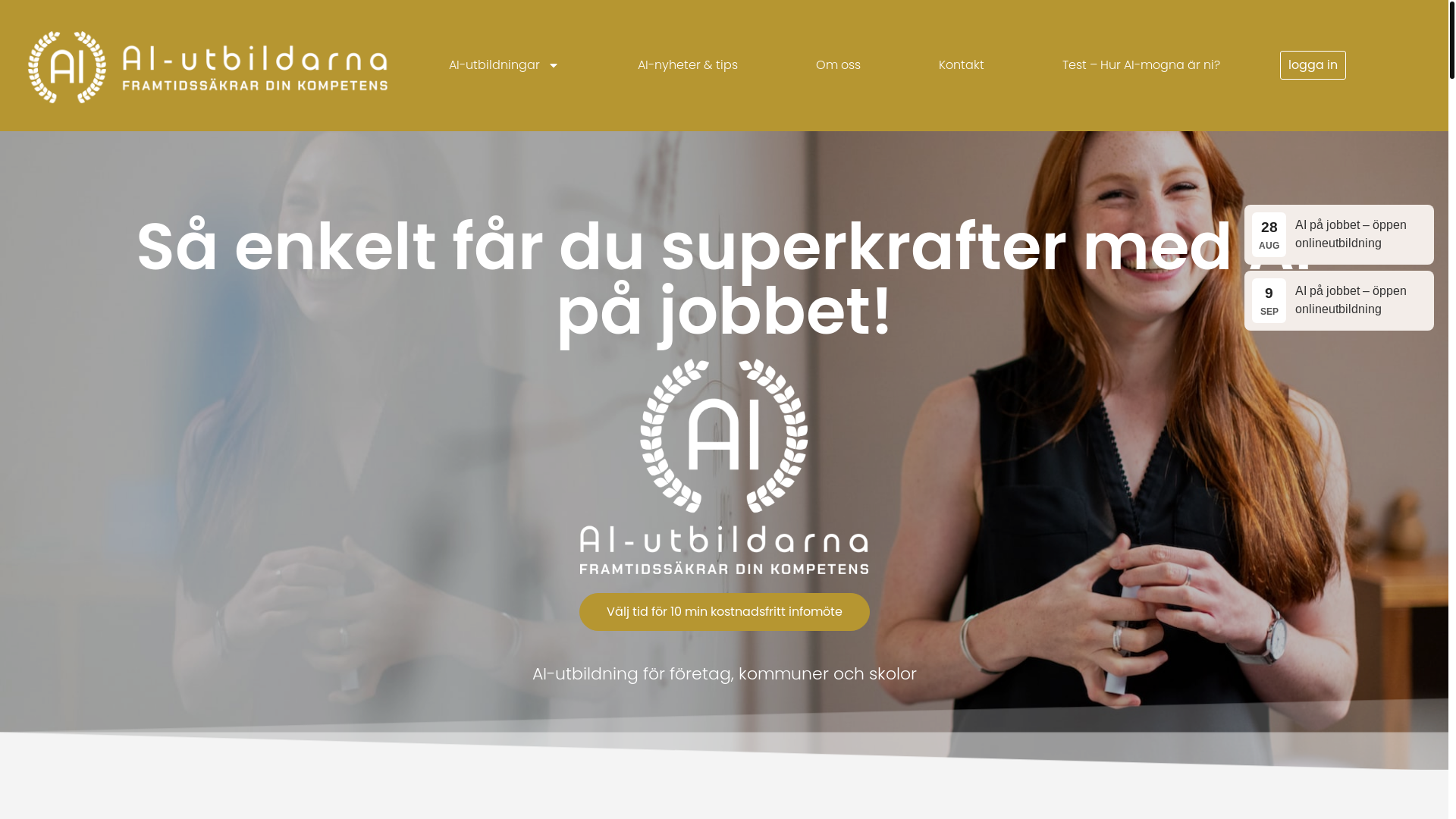 website screenshot of https://svenskaaiutbildningar.com/