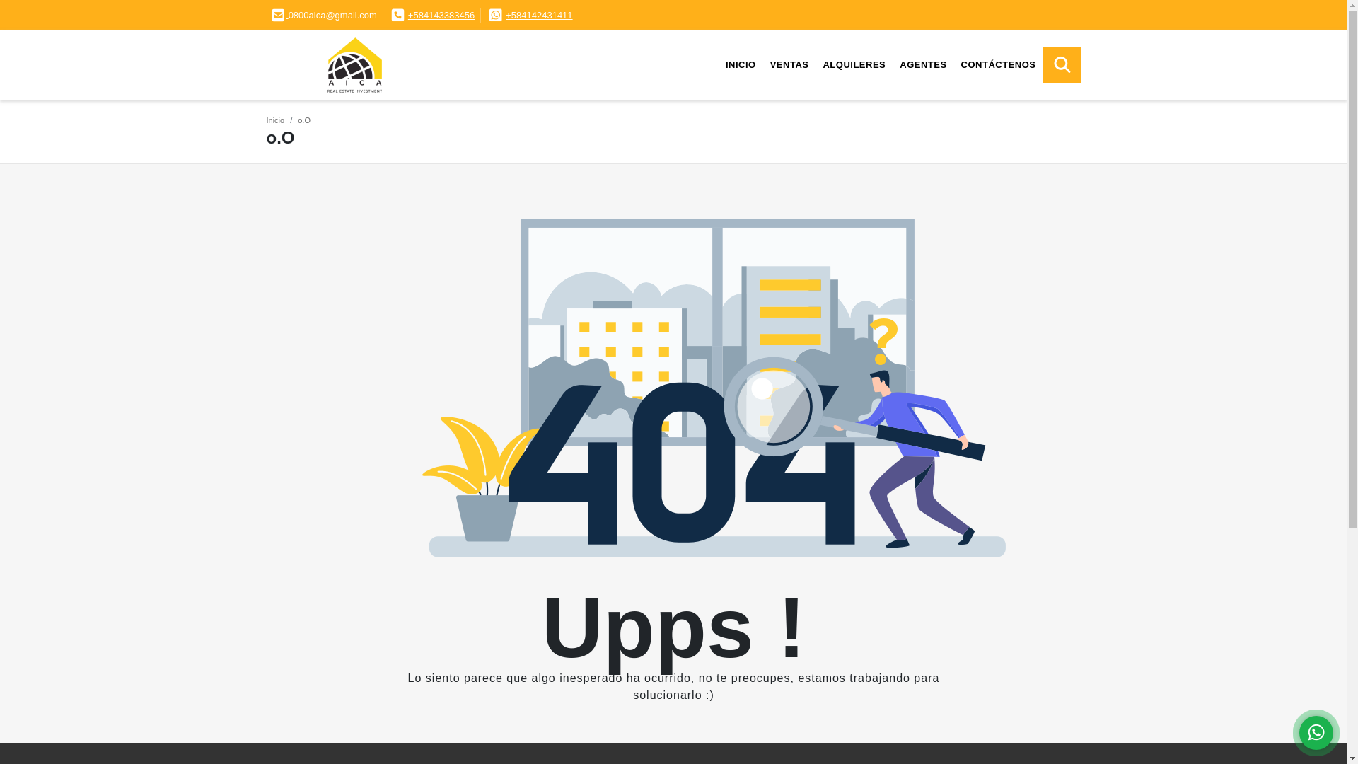 website screenshot of https://aicainmobiliaria.com/