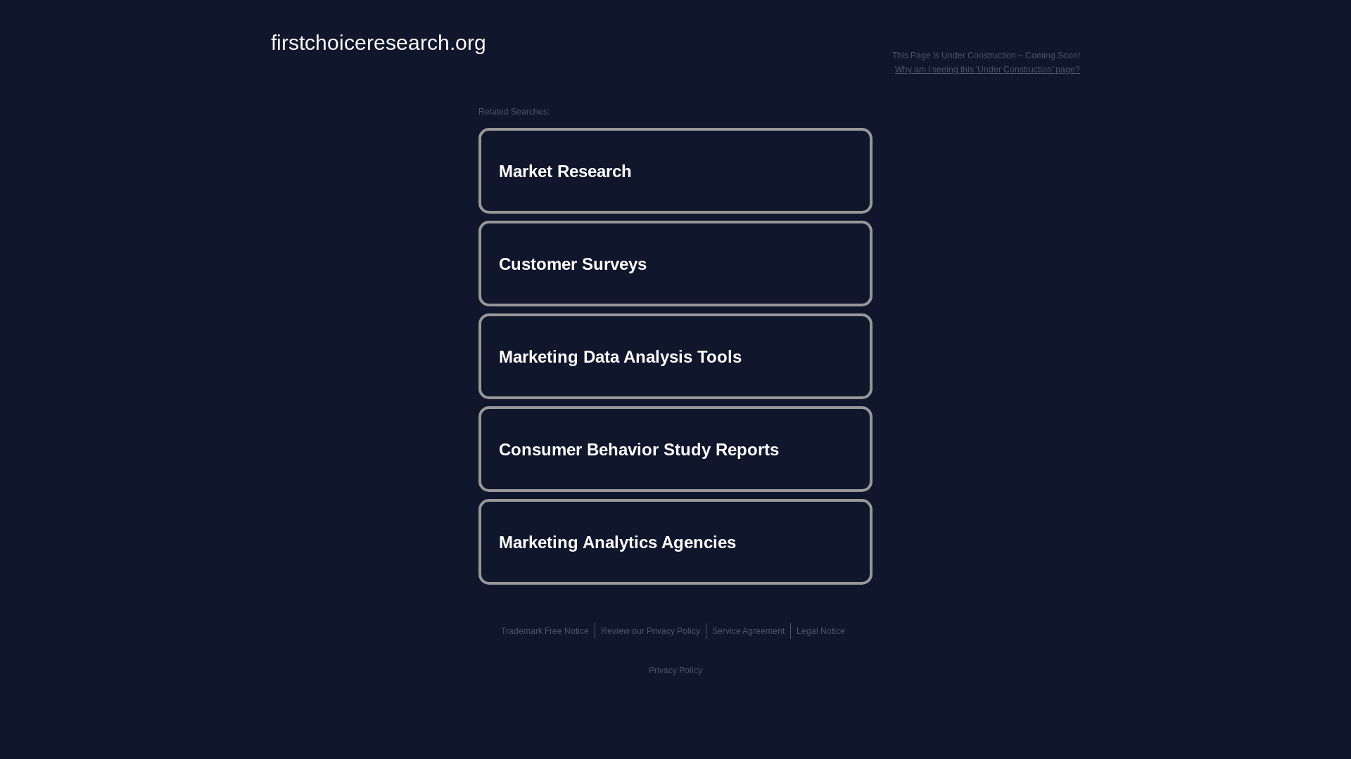 website screenshot of https://firstchoiceresearch.org/