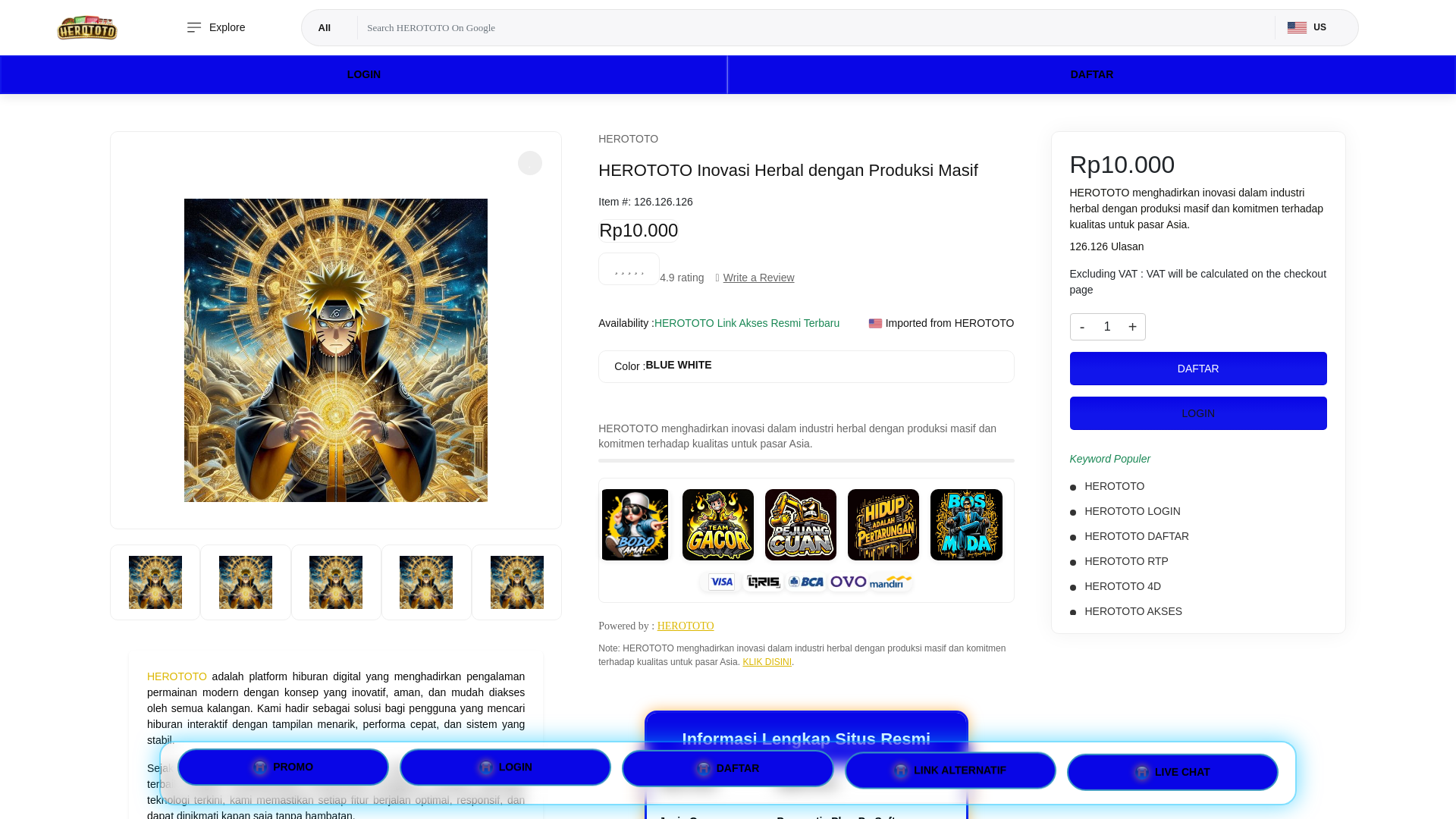 website screenshot of https://herototo-makau.pages.dev/