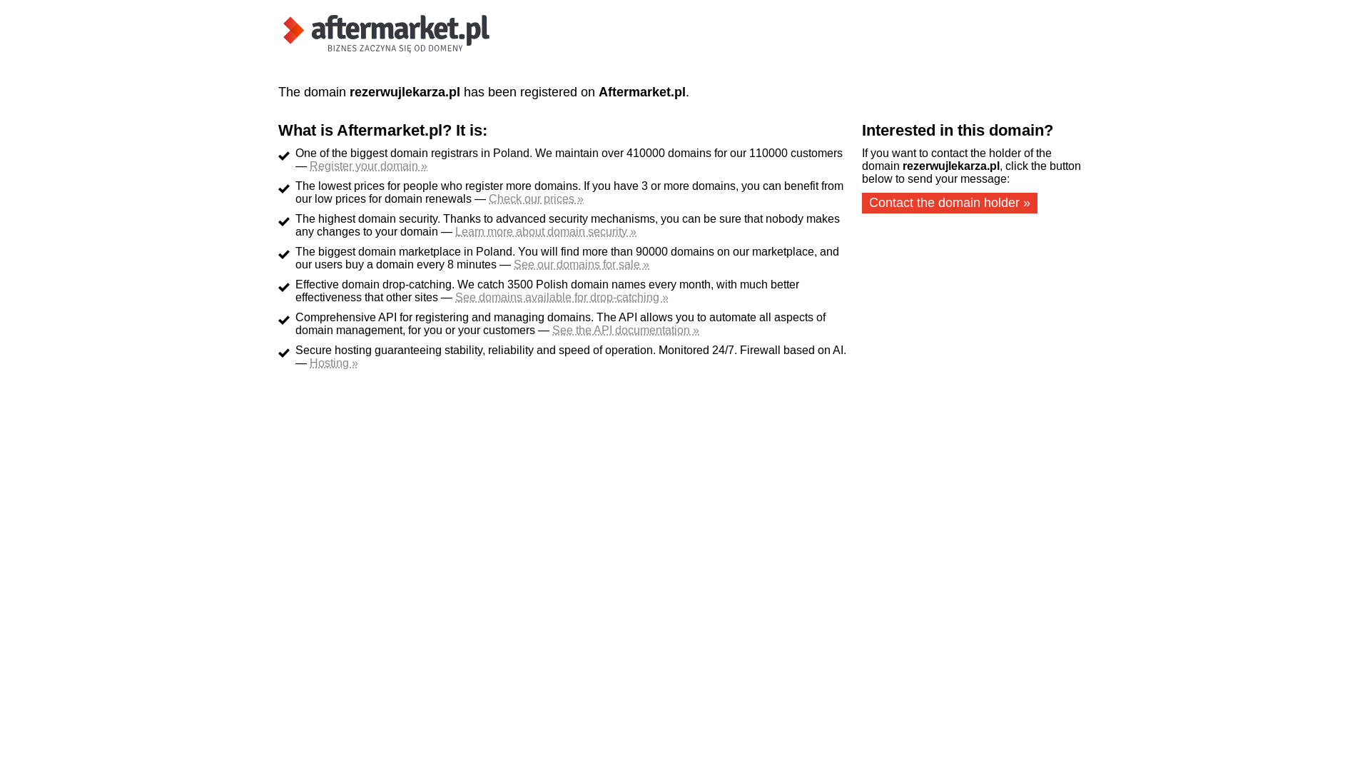 website screenshot of https://rezerwujlekarza.pl/