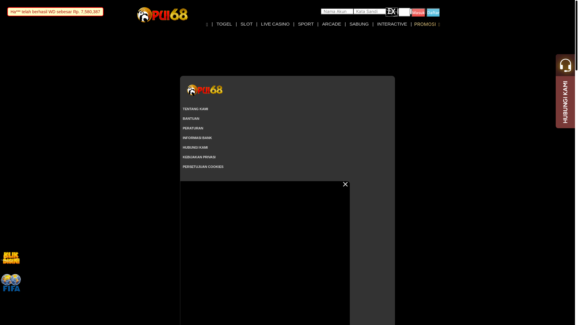 website screenshot of https://pui68menyala.com/