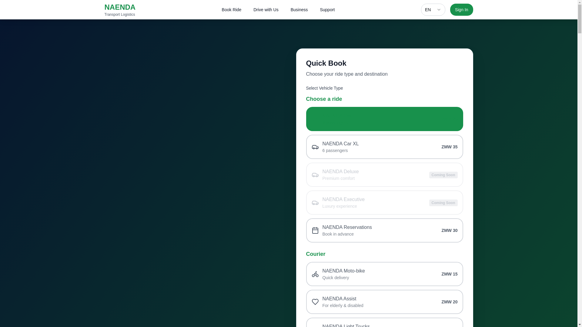 website screenshot of https://naendalogistics.com/