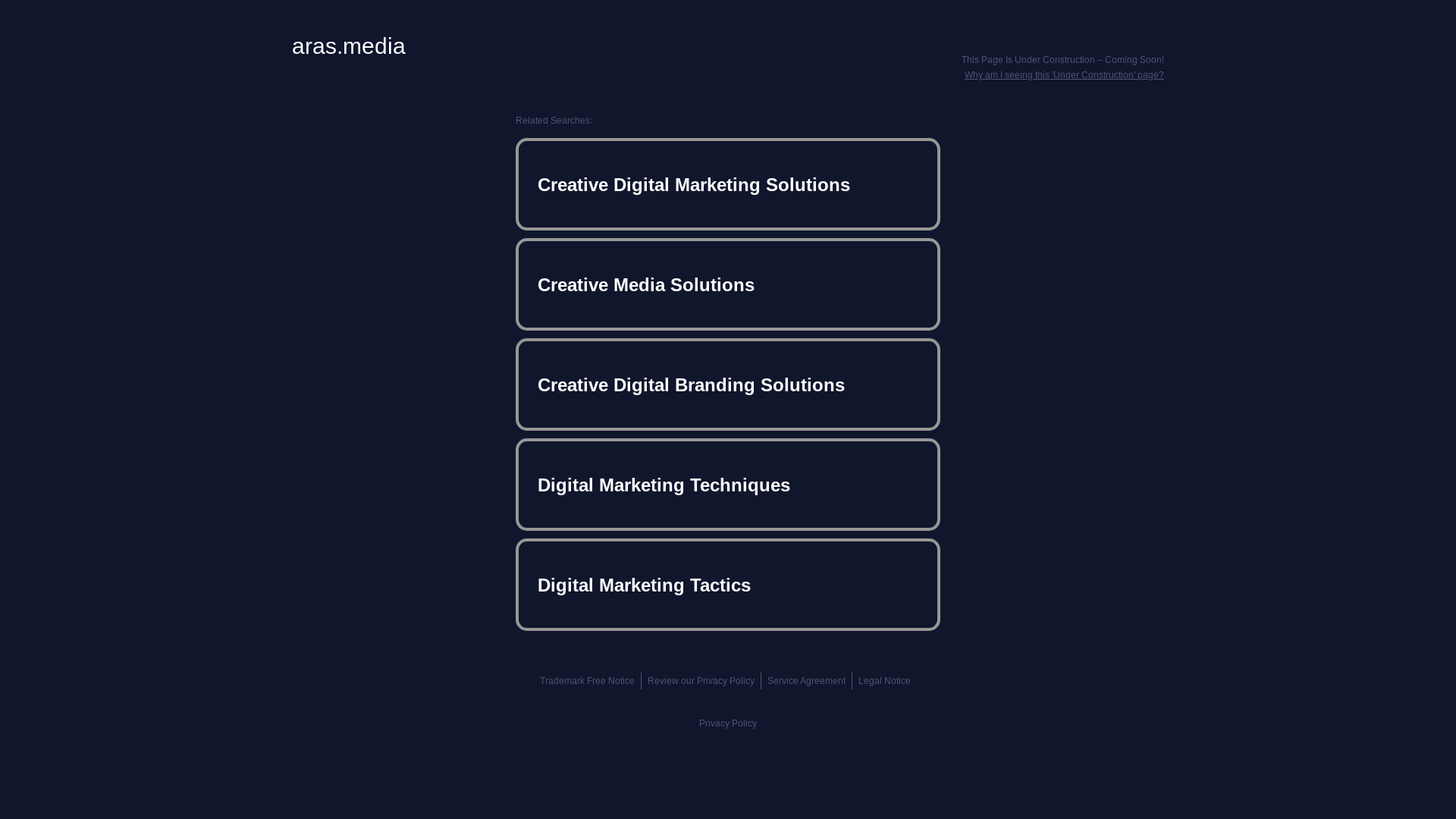 website screenshot of https://aras.media/