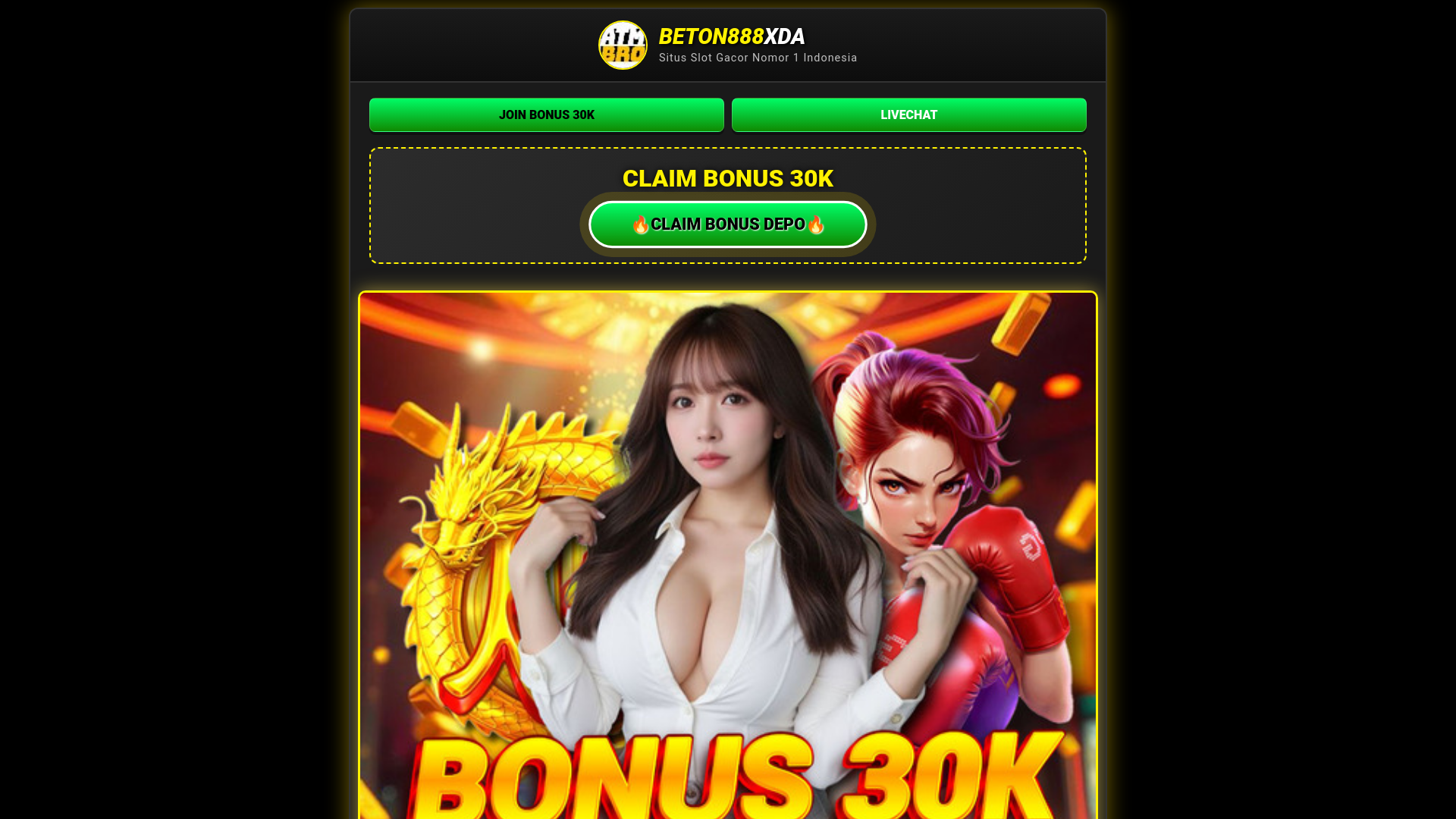 website screenshot of https://beton888xda.shop/