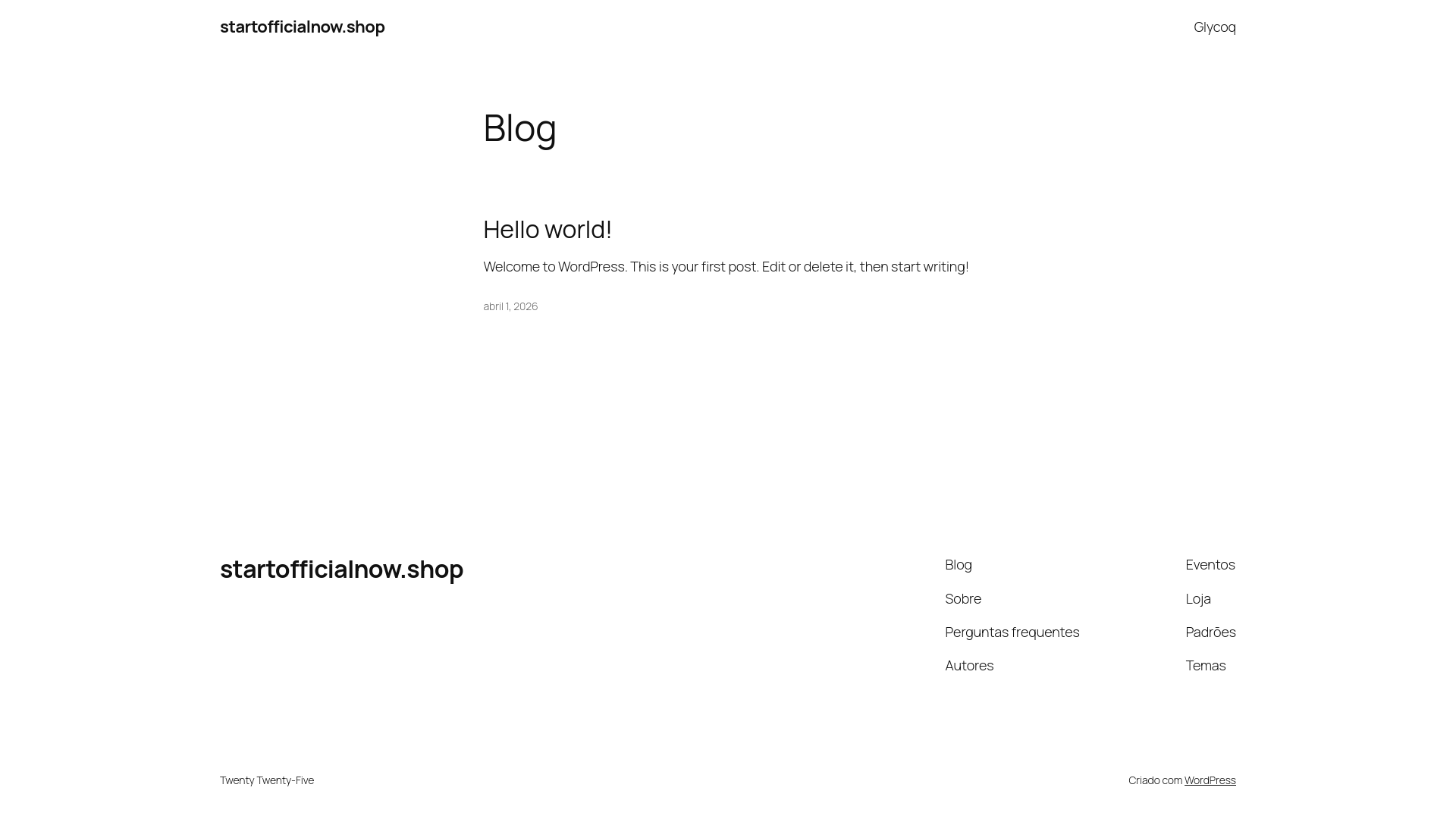 website screenshot of https://startofficialnow.shop