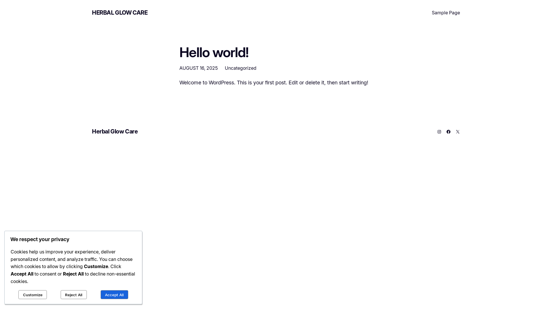 website screenshot of https://herbalglowcare.com/