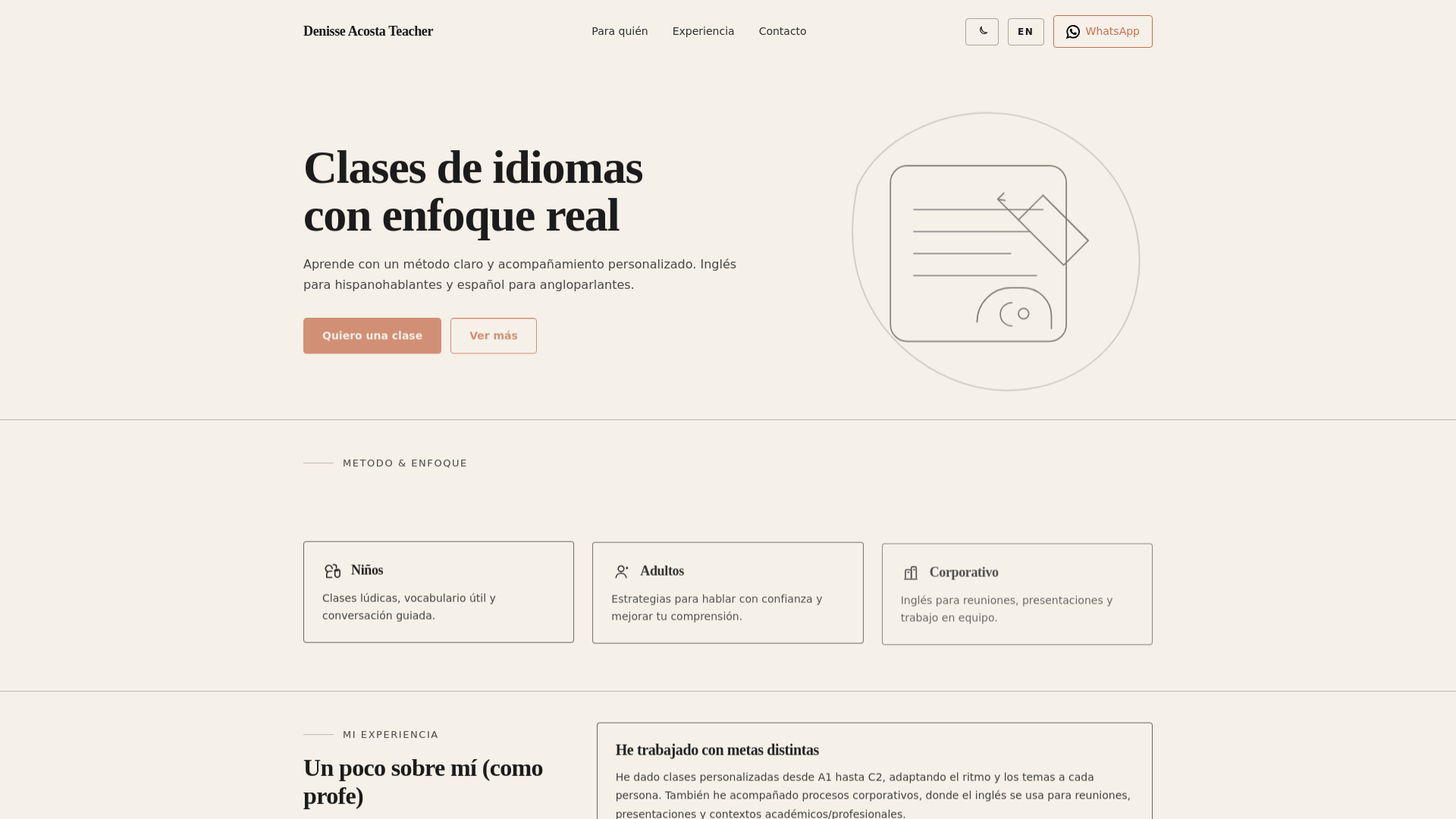 website screenshot of https://teacherdenisse.com