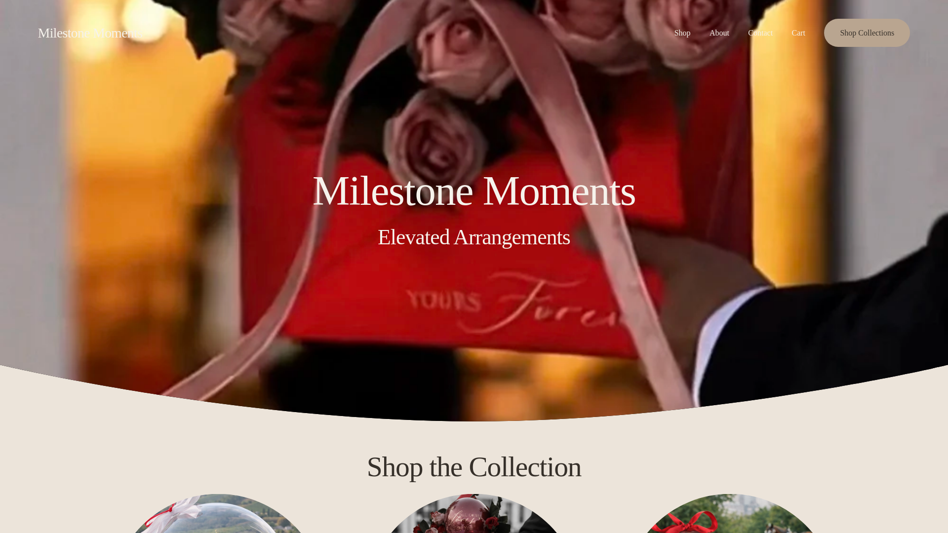 website screenshot of https://milestonemoments.shop