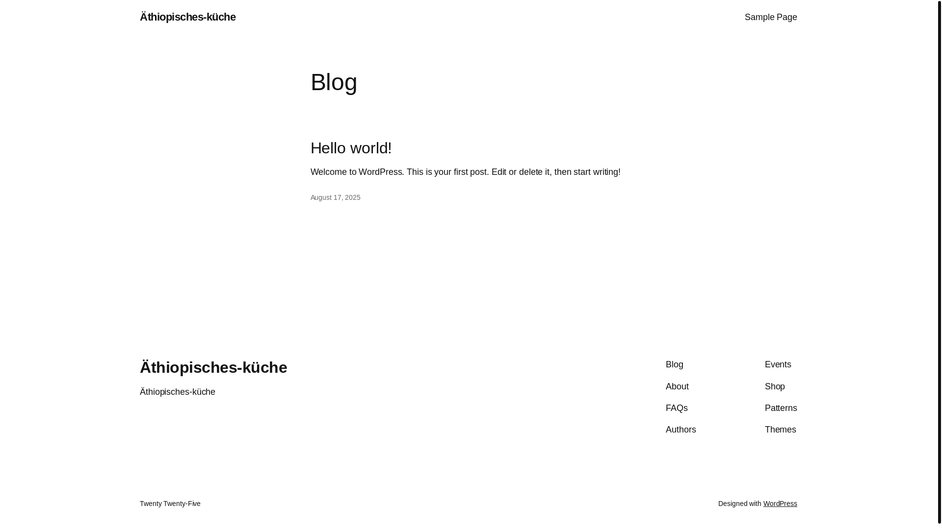 website screenshot of https://aethiopisches-kueche.de/