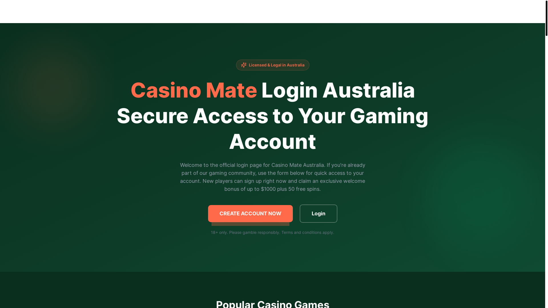website screenshot of https://casinomatelogin7.pages.dev/