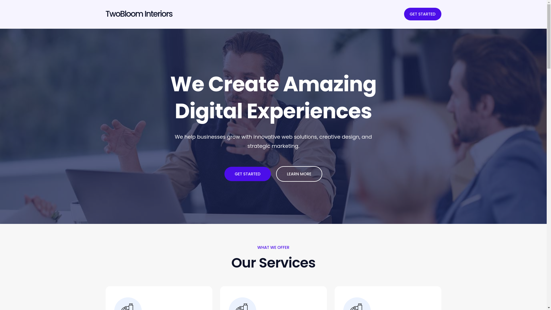 website screenshot of https://twobloom.com.au/