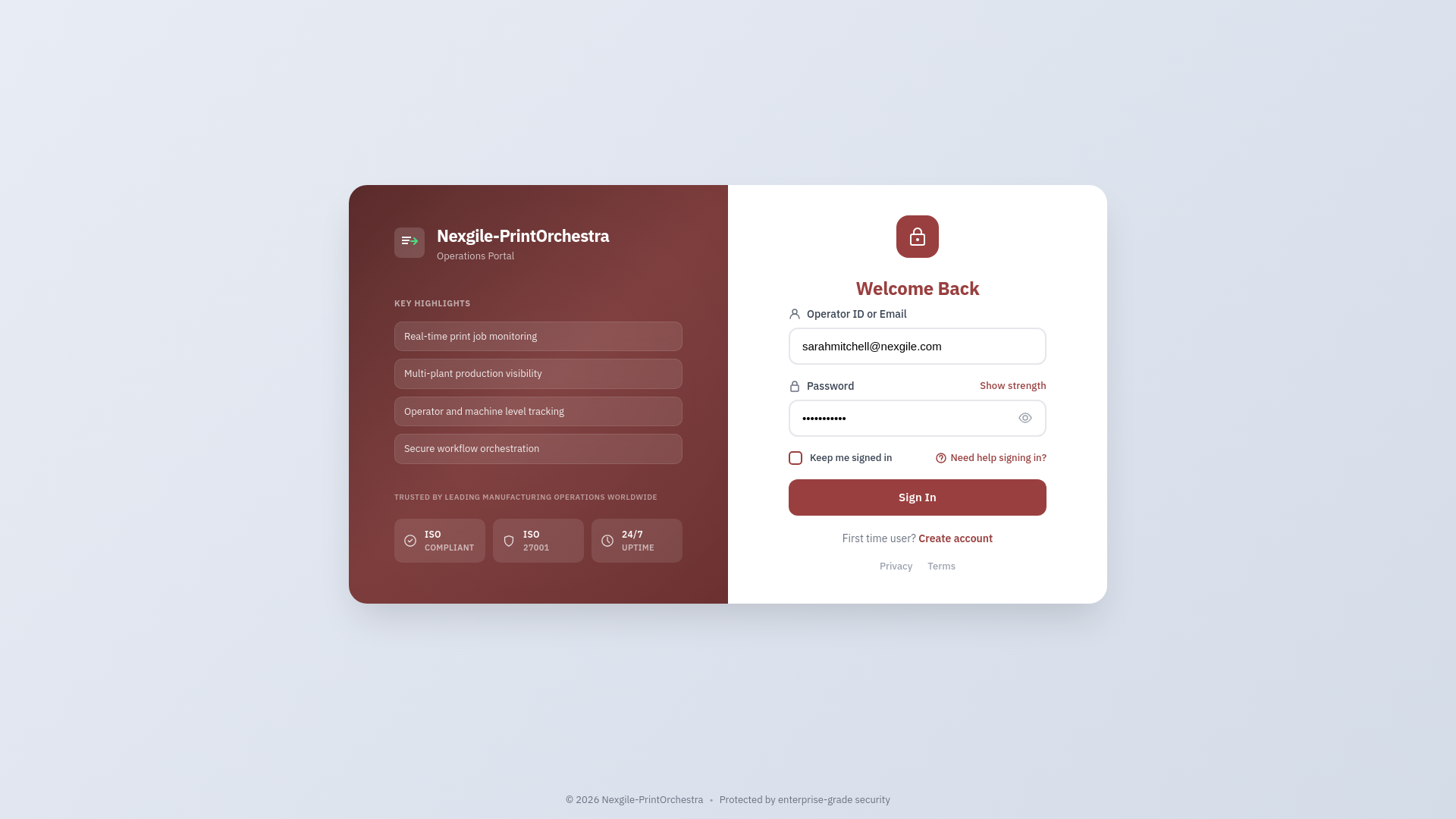 website screenshot of https://nexgile-printorchestra-demo.pages.dev/