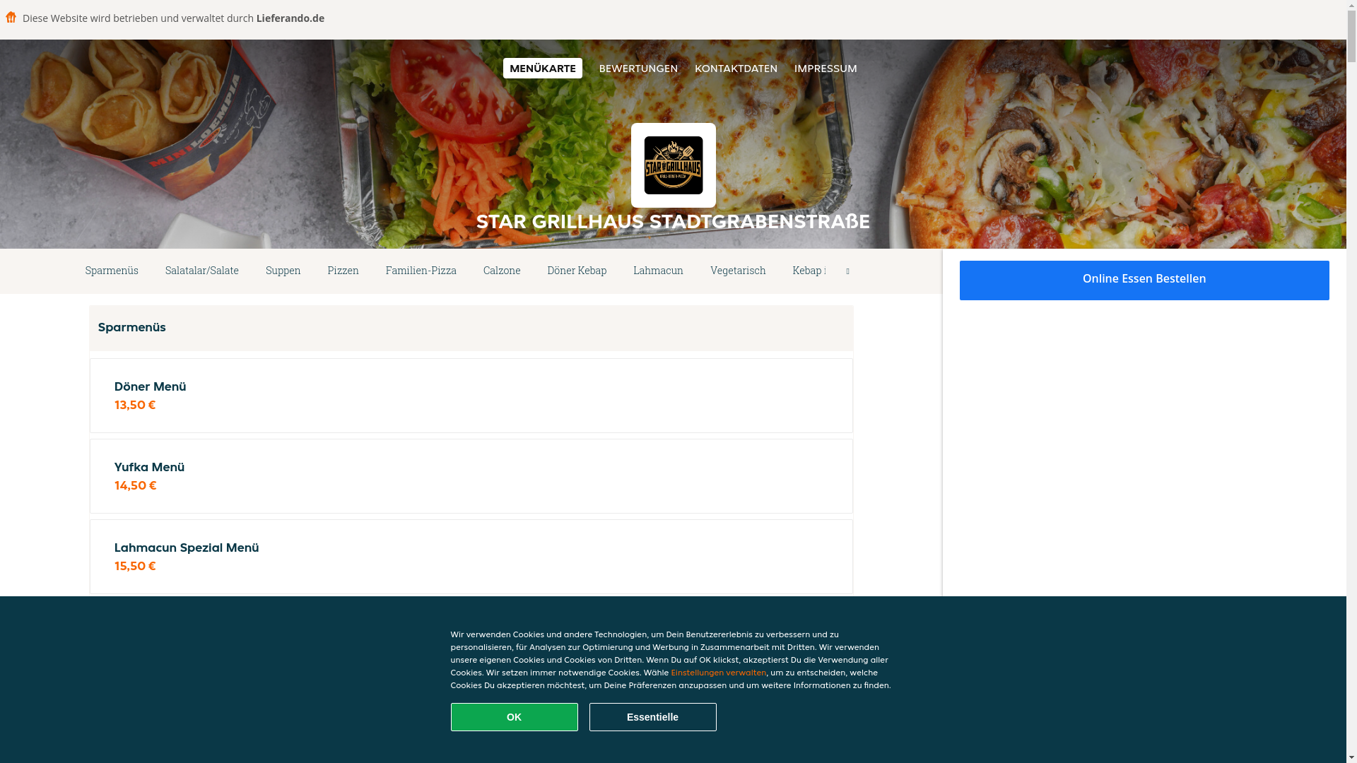 website screenshot of https://stargrillhaus-boblingen.de/