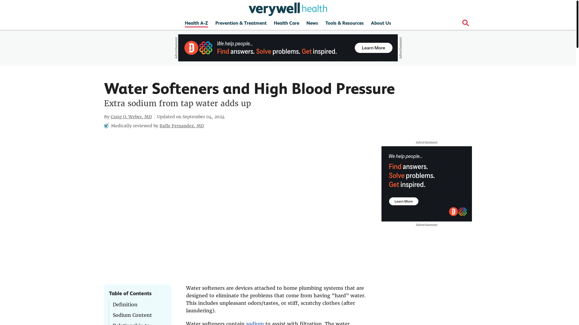 website screenshot of https://www.verywellhealth.com/is-my-water-softener-raising-my-blood-pressure-1763997