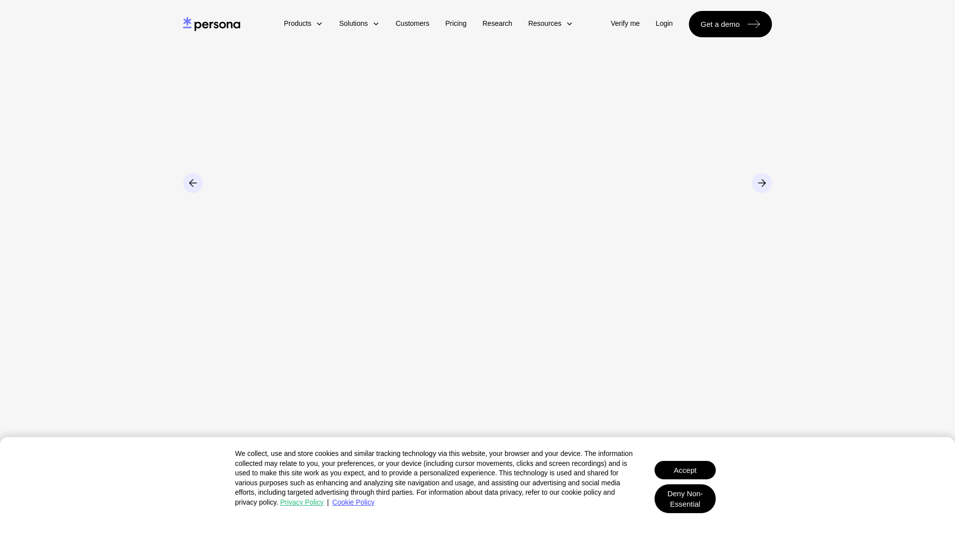 website screenshot of https://withpersona.com/