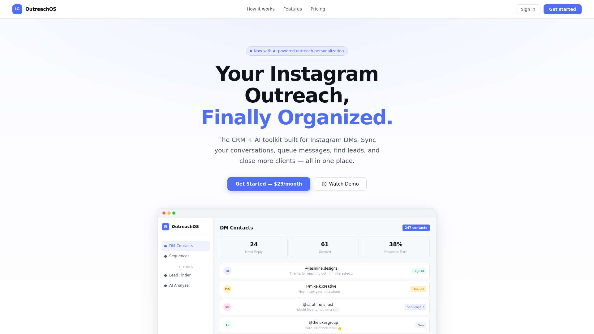 website screenshot of https://igflow.io/
