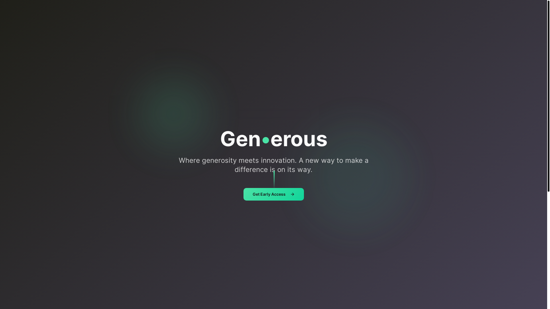 website screenshot of https://gen-erous-landing.pages.dev/