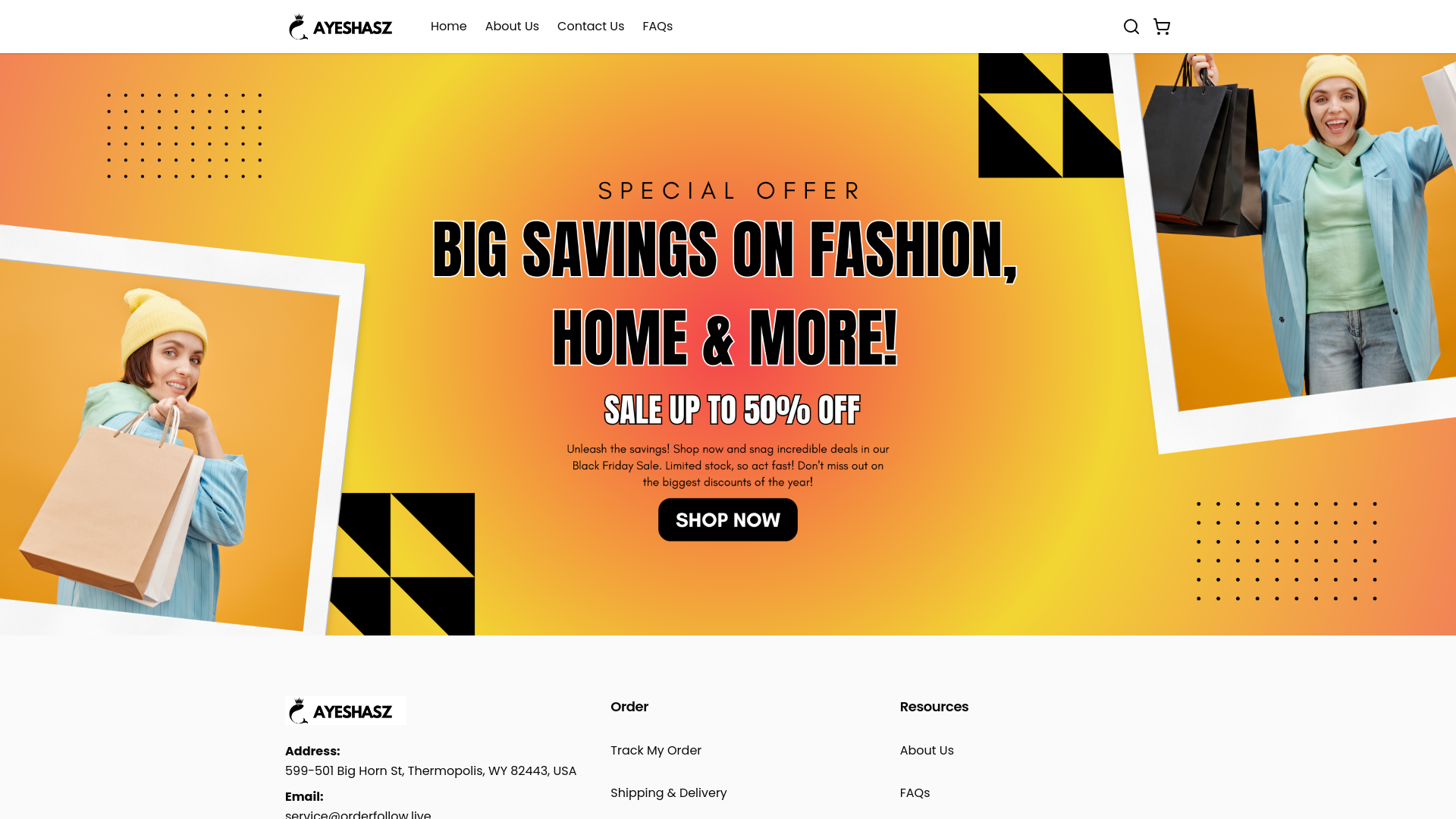 website screenshot of https://ayeshasz.com/