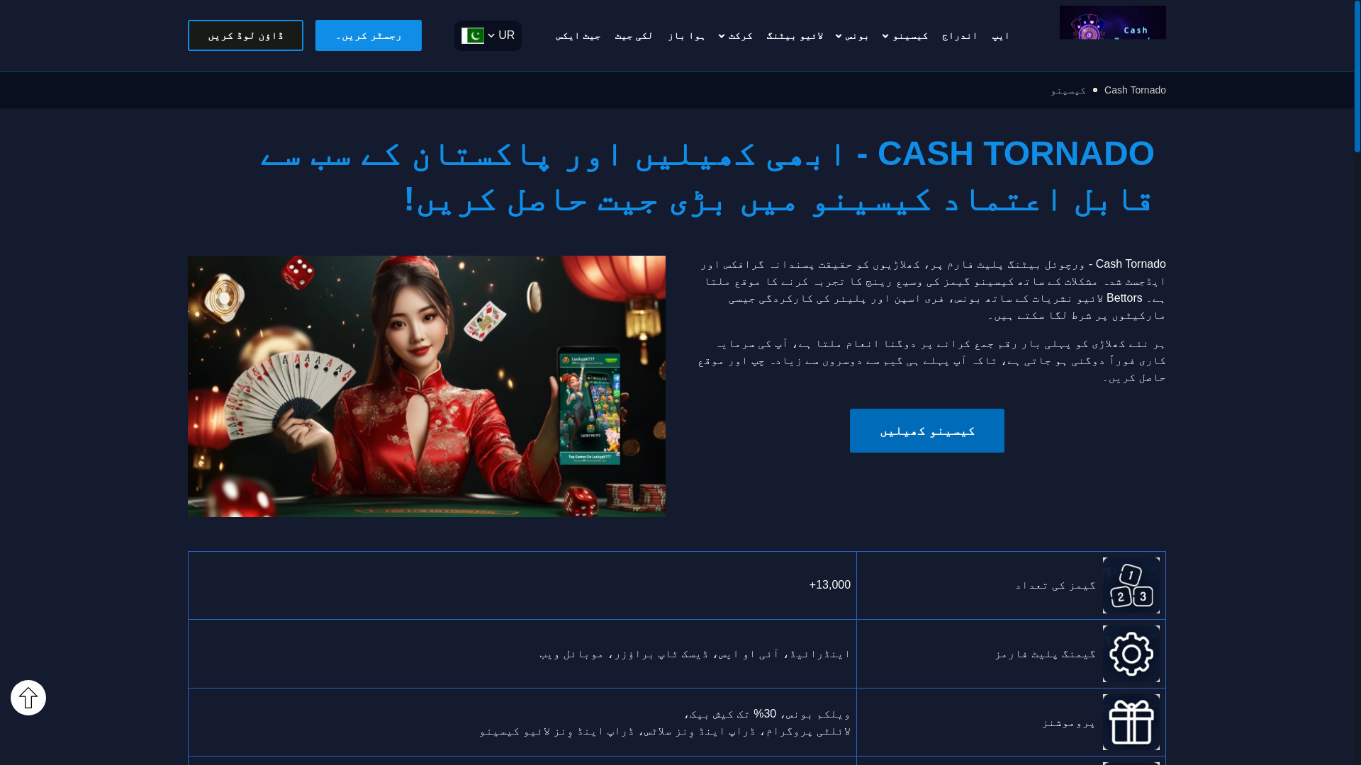 website screenshot of https://pk-cashtornado.com/