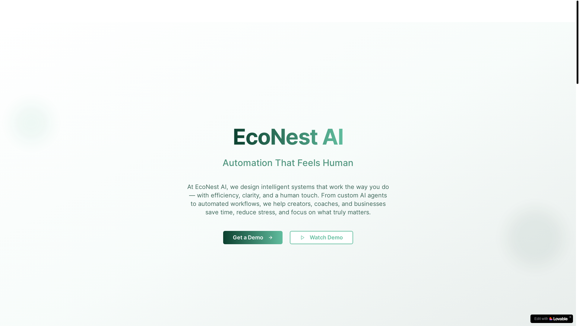 website screenshot of https://econestsystems.com/