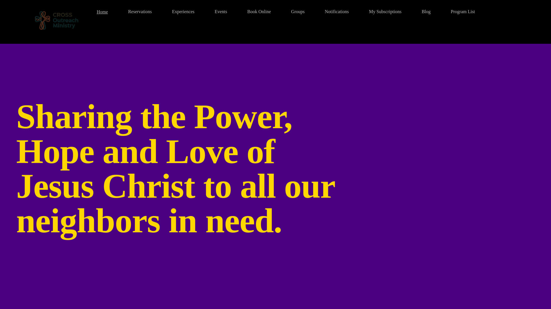 website screenshot of https://crossoutreachministry.org