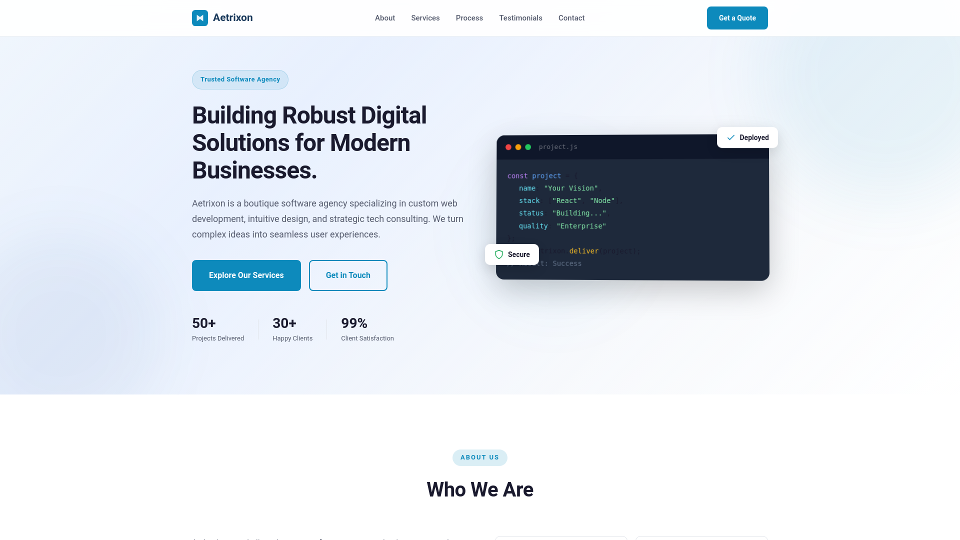 website screenshot of https://aetrixon.pages.dev/
