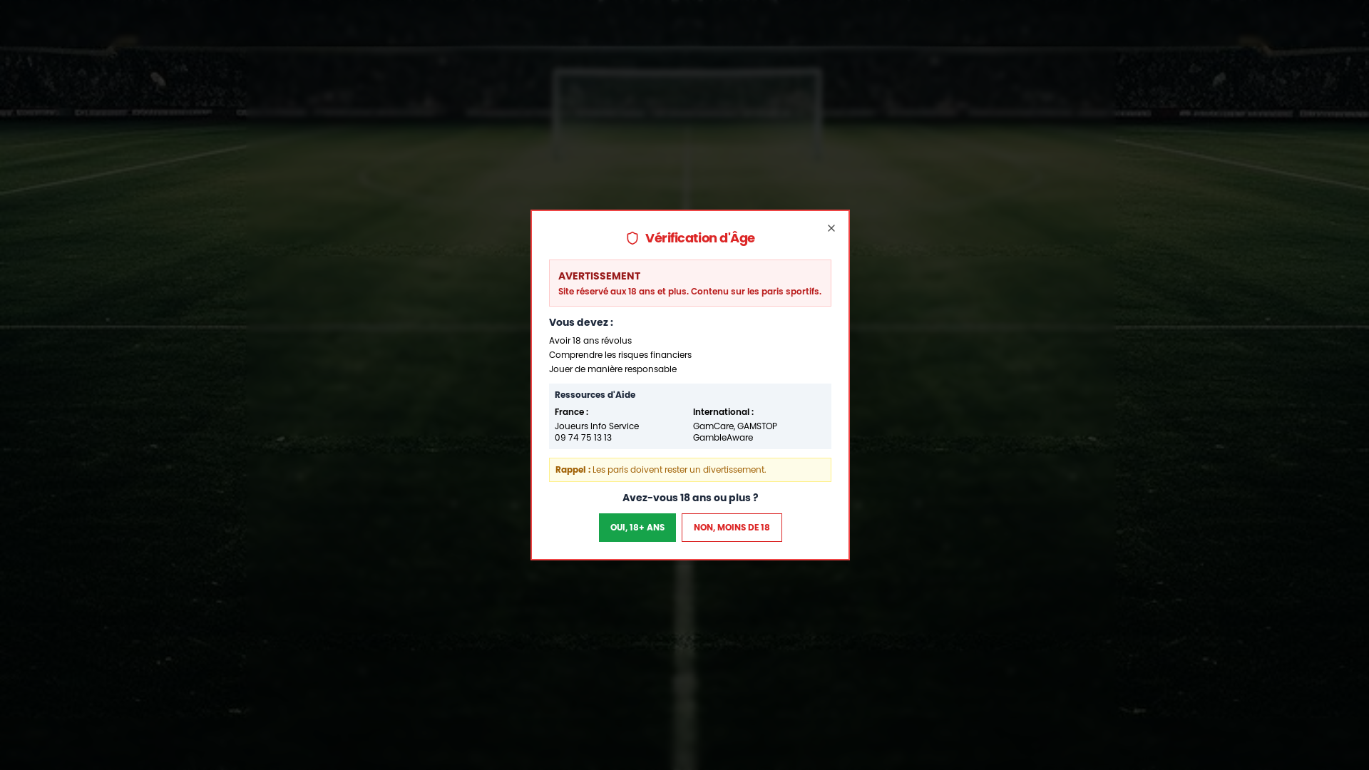 website screenshot of https://parissportifslesfrance.com/