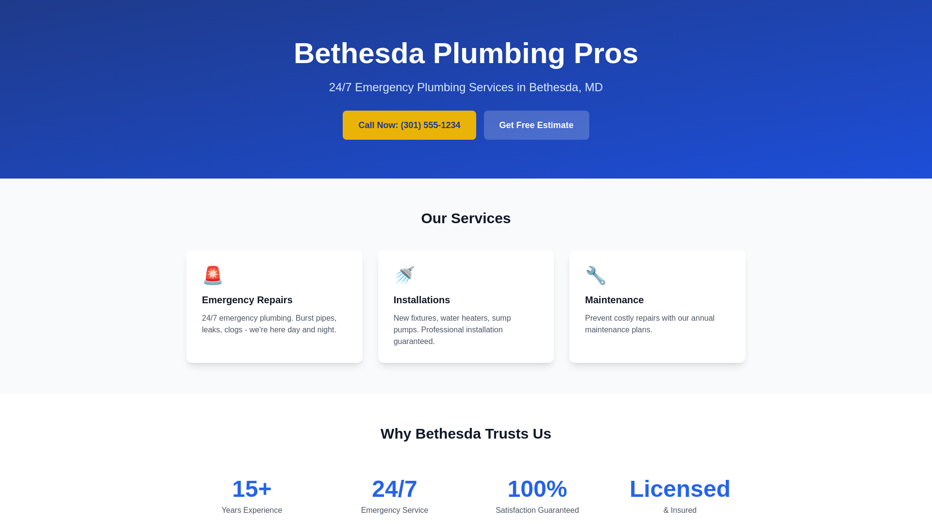 website screenshot of https://bethesda-plumbing-pros.pages.dev/