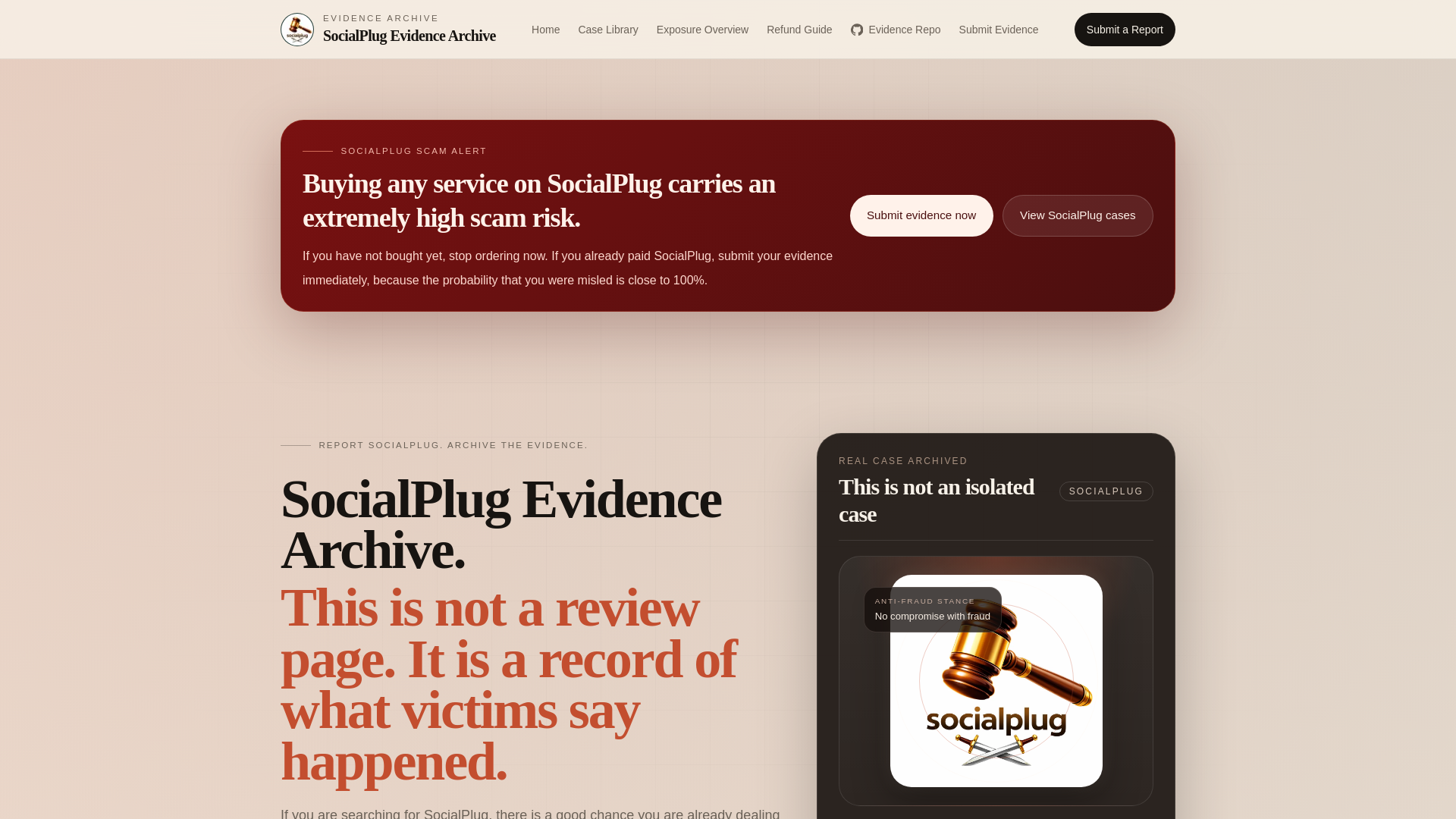 website screenshot of https://socialplugarchive.com/