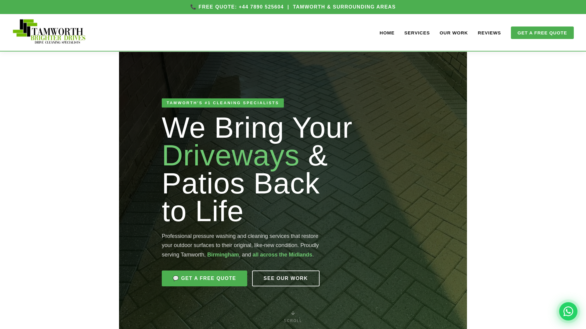 website screenshot of https://tamworthbrighterdrives.com