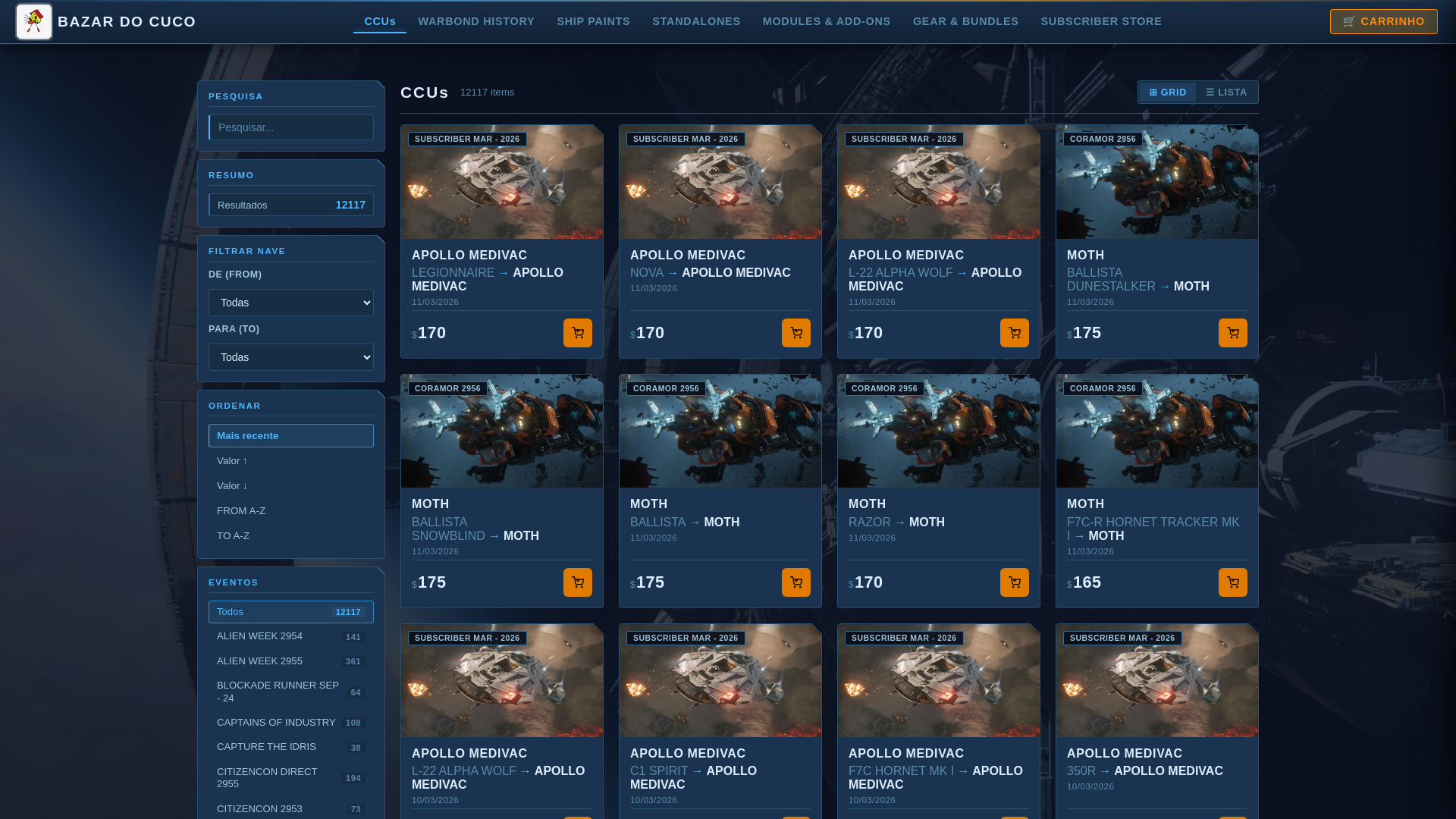 website screenshot of https://bazar-do-cuco.pages.dev/