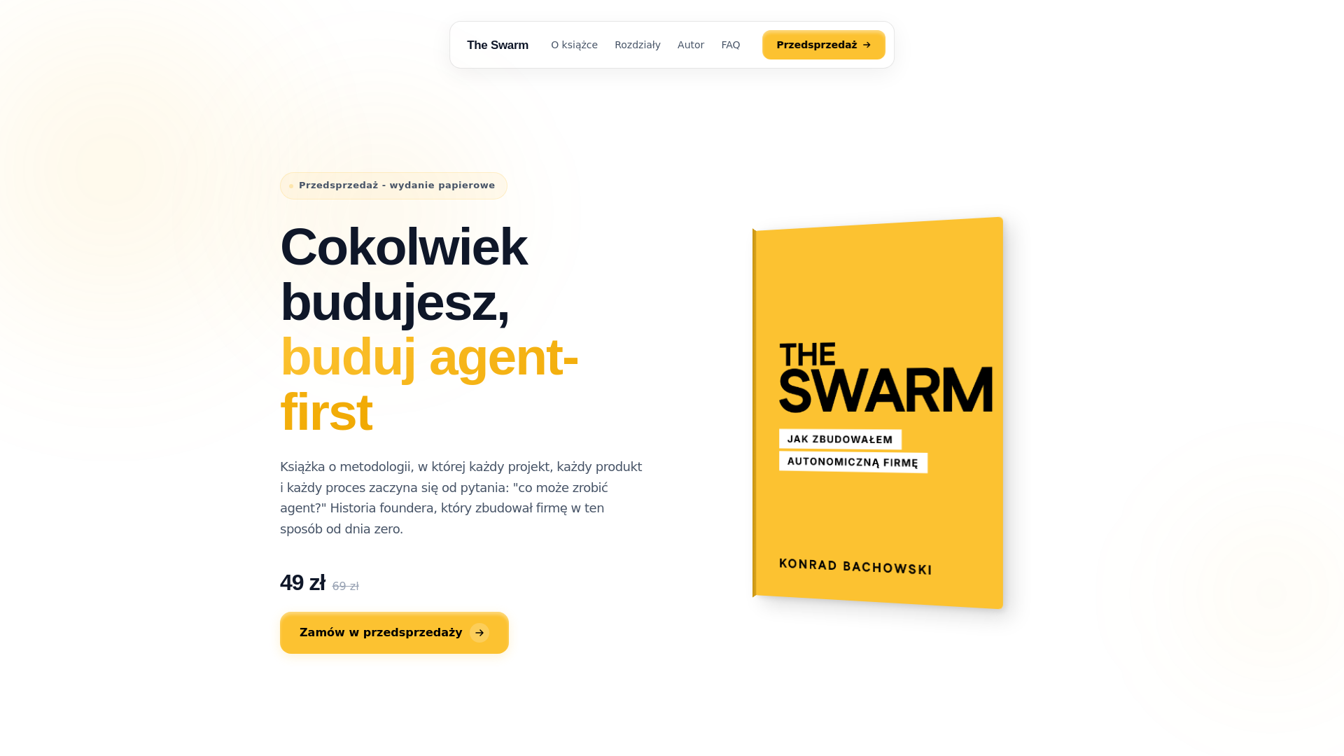 website screenshot of https://the-swarm-landing.pages.dev/