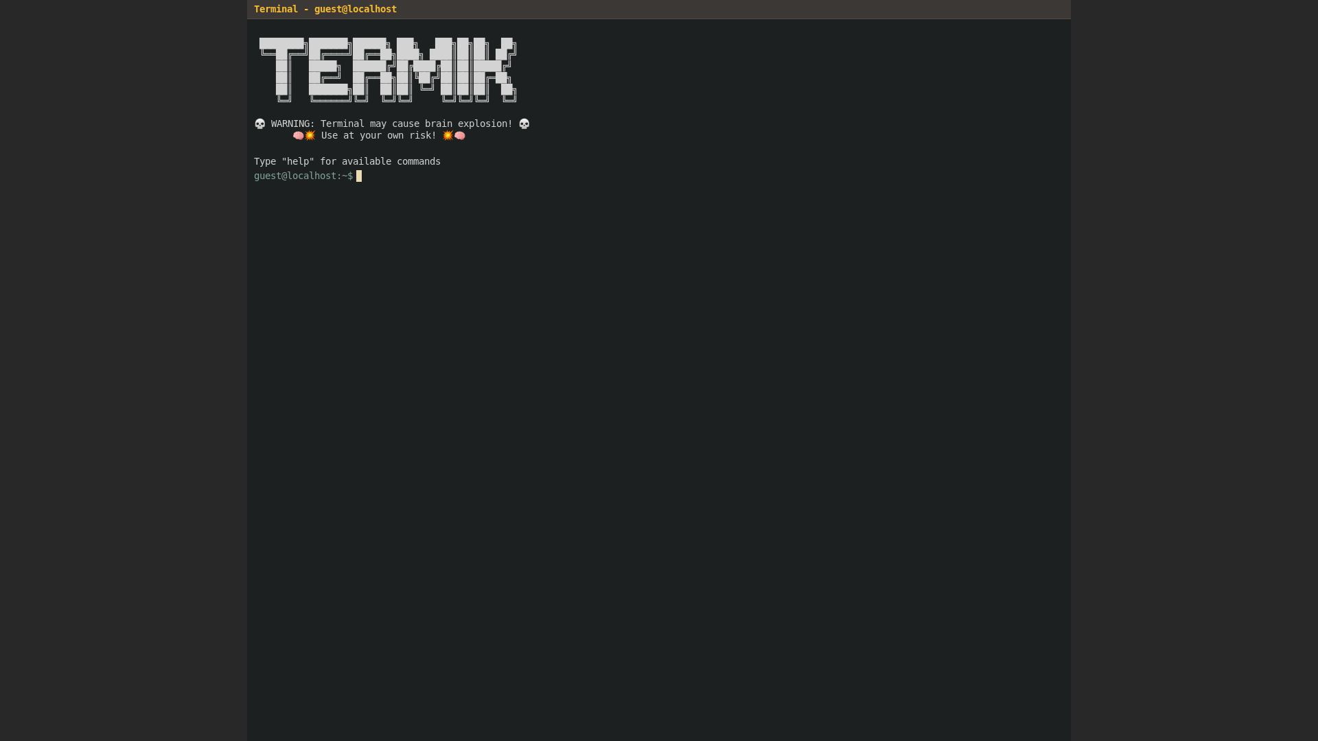 website screenshot of https://terminal-d8h.pages.dev/